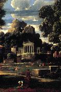 Landscape with the Gathering of the Ashes of Phocion (detail) af Poussin